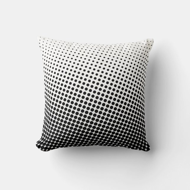 Halftone Pop Art Dot Pattern Black and White Kussen (Voorkant)