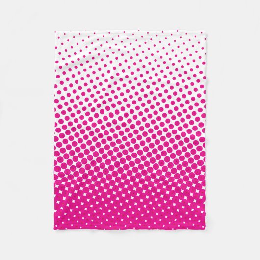 Halftone Pop Art Dot Pattern Pink and White Fleece Deken (Voorkant)