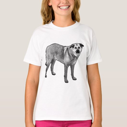 halftone rand kalm, Tibetaans mengsel T-shirt (Voorkant)