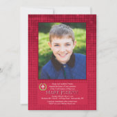 Halftone Red Photo Invitation Kaart (Voorkant)