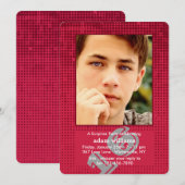 Halftone Red Photo Invitation Kaart (Voorkant / Achterkant)