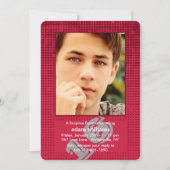 Halftone Red Photo Invitation Kaart (Voorkant)