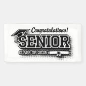Halftone Retro Congrats Senior Class van 2025 Spandoek (Horizontaal)