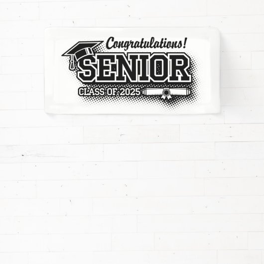 Halftone Retro Congrats Senior Class van 2025 Spandoek (Insitu)