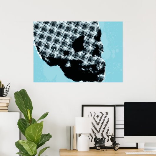 Halftone Skull Poster (Thuiskantoor)