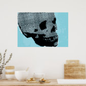 Halftone Skull Poster (Keuken)