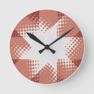 Halftone star clock ronde klok