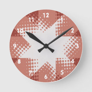 Halftone star clock ronde klok