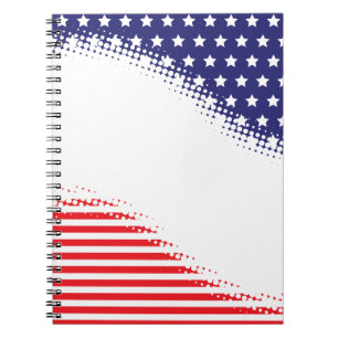 Halftone Stars and Stripes Notitieboek