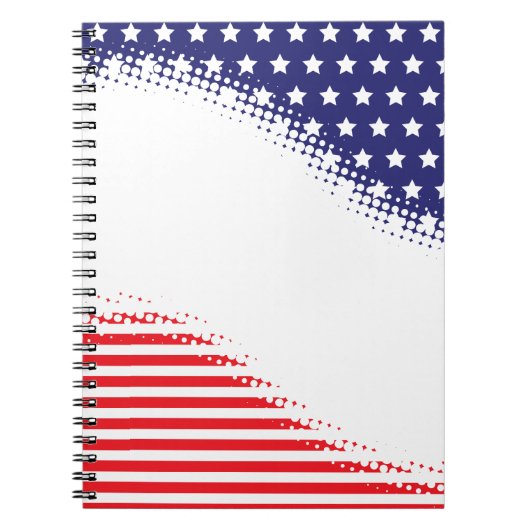 Halftone Stars and Stripes Notitieboek (Voorkant)