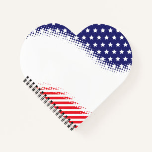 Halftone Stars and Stripes Notitieboek