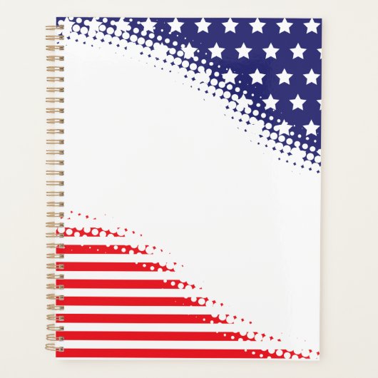 Halftone Stars and Stripes Planner (Voorkant)
