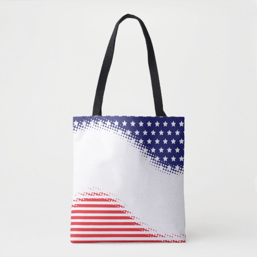 Halftone Stars and Stripes Tote Bag (Voorkant)