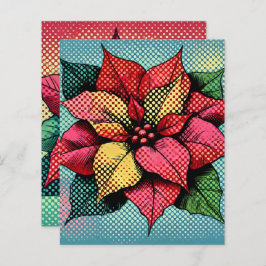 Halftone Stippen Pop Art Poinsettia Scrapbook Pape
