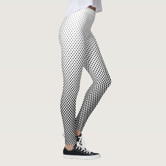 Halftone Stippen zwart-wit contrastbaar Leggings (Rechts)