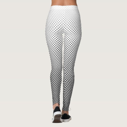 Halftone Stippen zwart-wit contrastbaar Leggings (Achterkant)