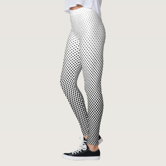 Halftone Stippen zwart-wit contrastbaar Leggings (Links)