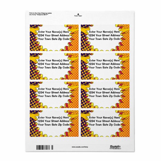 Halftone Sunset Etiket (Full Sheet)