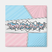 Halftone Transgender Pride Typografie met vlag Magneet (Voorkant)