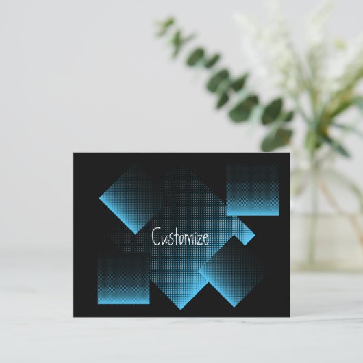 Halftone Vector Diamond Pattern Thunder_Cove Briefkaart (Staand voorkant)