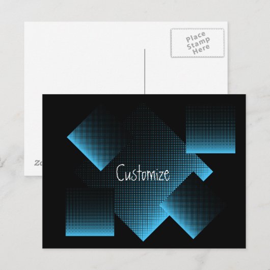 Halftone Vector Diamond Pattern Thunder_Cove Briefkaart (Voorkant / Achterkant)