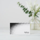 Halftone verlicht - zwart en wit visitekaartje (Staand voorkant)