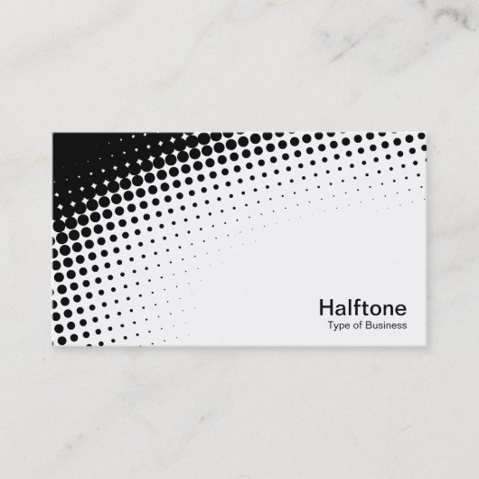 Halftone verlicht - zwart en wit visitekaartje (Voorkant)
