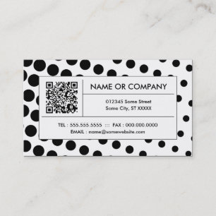 halftone zwart-witte QR-code Visitekaartje
