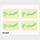 Halftonen groene pen pop kunst rechthoekige sticker (Vel)