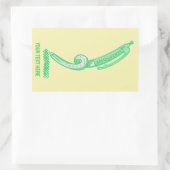 Halftonen groene pen pop kunst rechthoekige sticker (Tas)