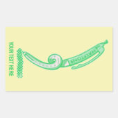 Halftonen groene pen pop kunst rechthoekige sticker (Voorkant)