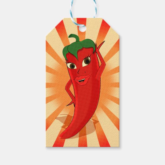 Halftonen voor krantenpapier Rode Pepper Diva Cadeaulabel (Voorkant)