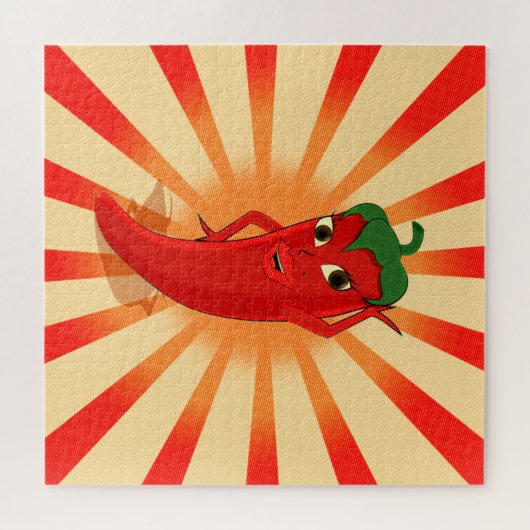 Halftonen voor krantenpapier Rode Pepper Diva Legpuzzel (Horizontaal)