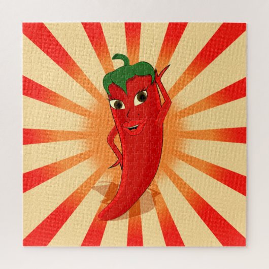 Halftonen voor krantenpapier Rode Pepper Diva Legpuzzel (Verticaal)