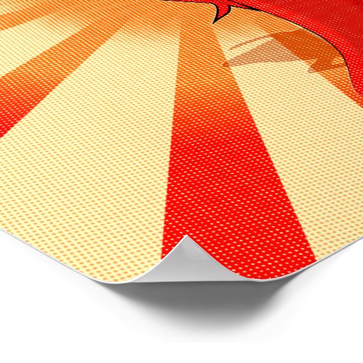 Halftonen voor krantenpapier Rode Pepper Diva Poster (Hoek)