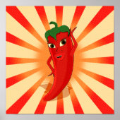 Halftonen voor krantenpapier Rode Pepper Diva Poster (Voorkant)