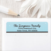 Halftoon Blauw en Bruin Terugkeeradresetiket Etiket (Insitu)