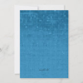 Halftoon Blauwe Foto Uitnodiging (Achterkant)