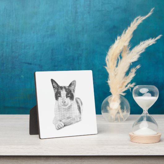 Halftoon kattenportret fotoplaat (Insitu)