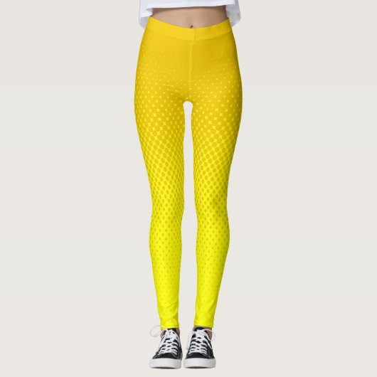 Halftoon Mosterd en Geel Leggings (Voorkant)