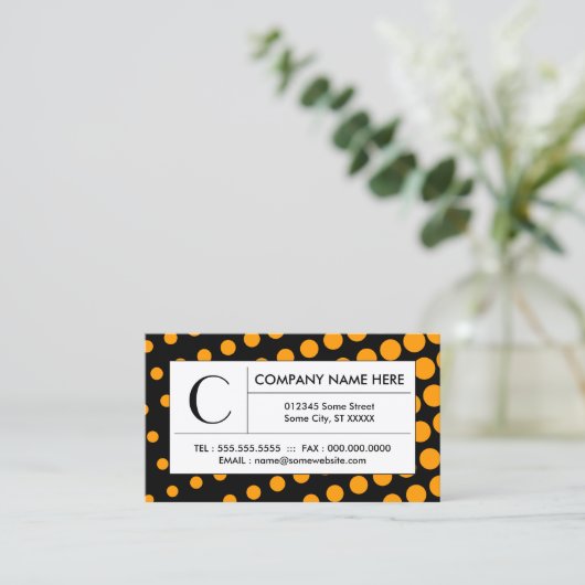 halftoon-sinaasappel visitekaartje (Staand voorkant)