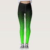 Halftoon Zwart en Groen Leggings (Voorkant)