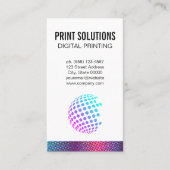 Halftoonkleuren | Kleurrijk geometrisch Wereldbol Visitekaartje (Voorkant)