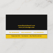 Halftoonmonogram zwart gele visitekaartjes (Achterkant)