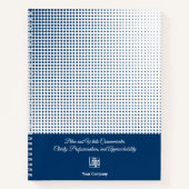 Halftoonpatroon Blauw Wit Small Business Notitieboek (Voorkant)