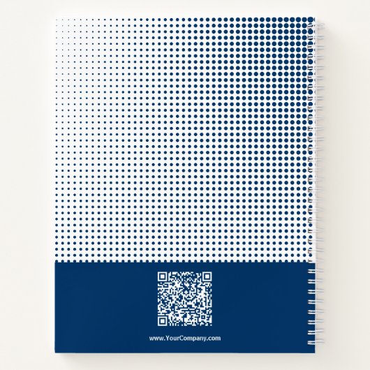 Halftoonpatroon Blauw Wit Small Business Notitieboek (Achterkant)