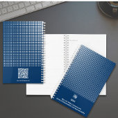Halftoonpatroon Blauw Wit Small Business Planner