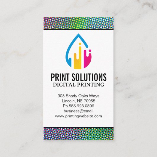 halftoonpatroon | CMYK-inkt afdrukken Logo Visitekaartje (Voorkant)