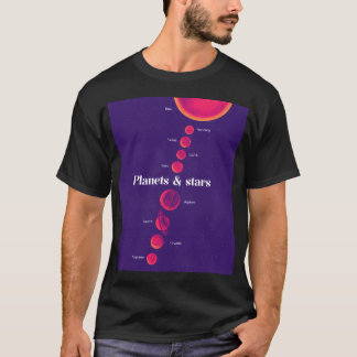 Halftoonplaneten Sterren T-shirt
