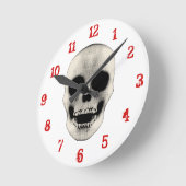 Halftoonse schedel: wandklok (Hoek)